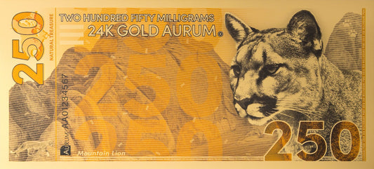 Mountain Lion Aurum® 250mg 24k Gold Note