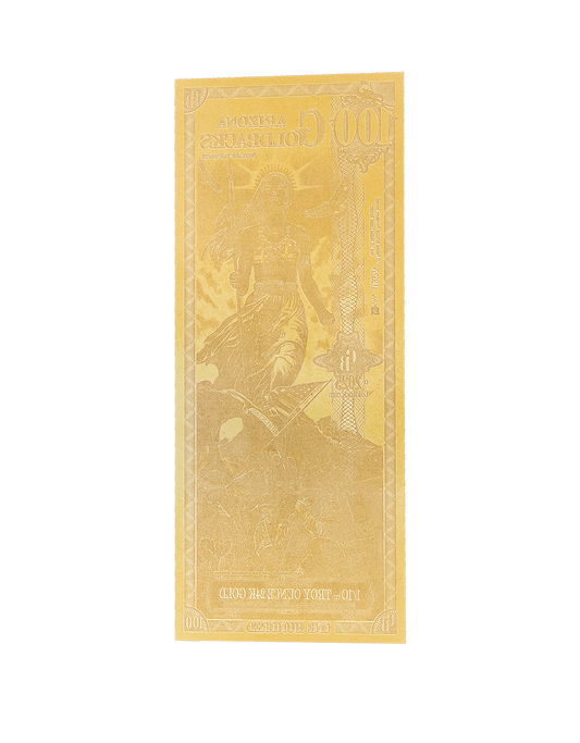 100 Arizona Goldback - Alpha Edition (α) | Aurum Gold Foil Note (24k)