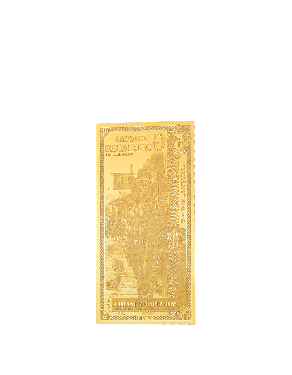 5 Arizona Goldback - Alpha Edition (α) | Aurum Gold Foil Note (24k)