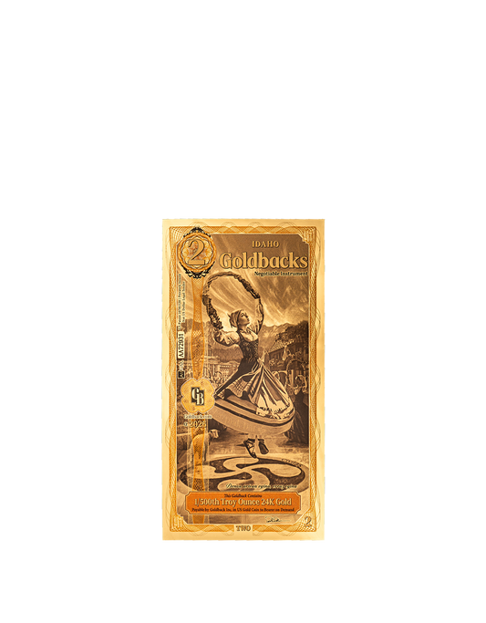 2 Idaho Goldback - Alpha Edition (α) | Aurum Gold Foil Note (24k)