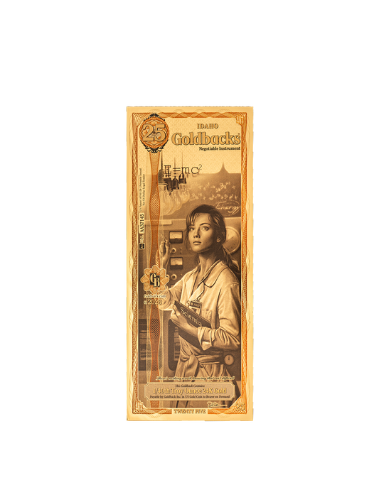 25 Idaho Goldback - Alpha Edition (α) | Aurum Gold Foil Note (24k)