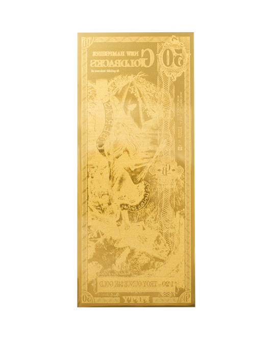 50 New Hampshire Goldback | Aurum Gold Foil Note (24k)