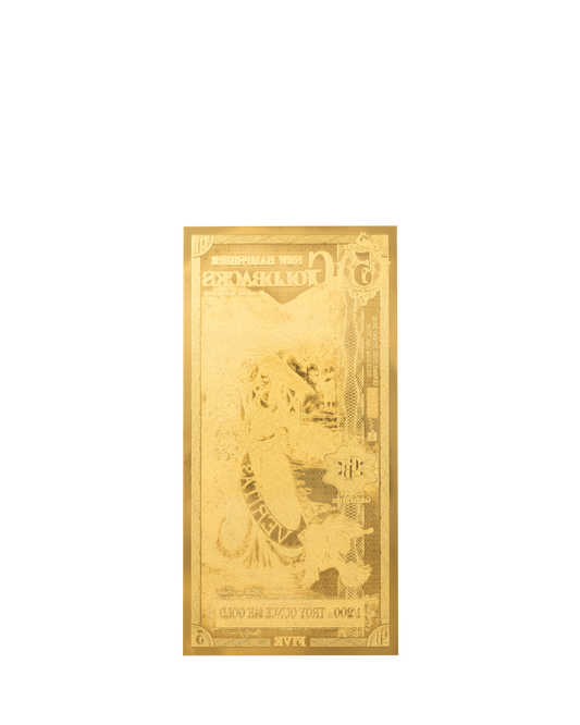5 New Hampshire Goldback | Aurum Gold Foil Note (24k)