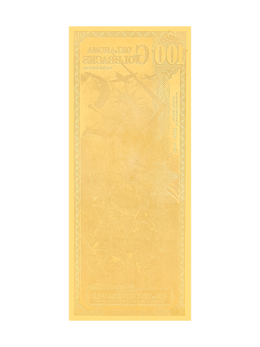 100 Oklahoma Goldback | Aurum Gold Foil Note (24k)