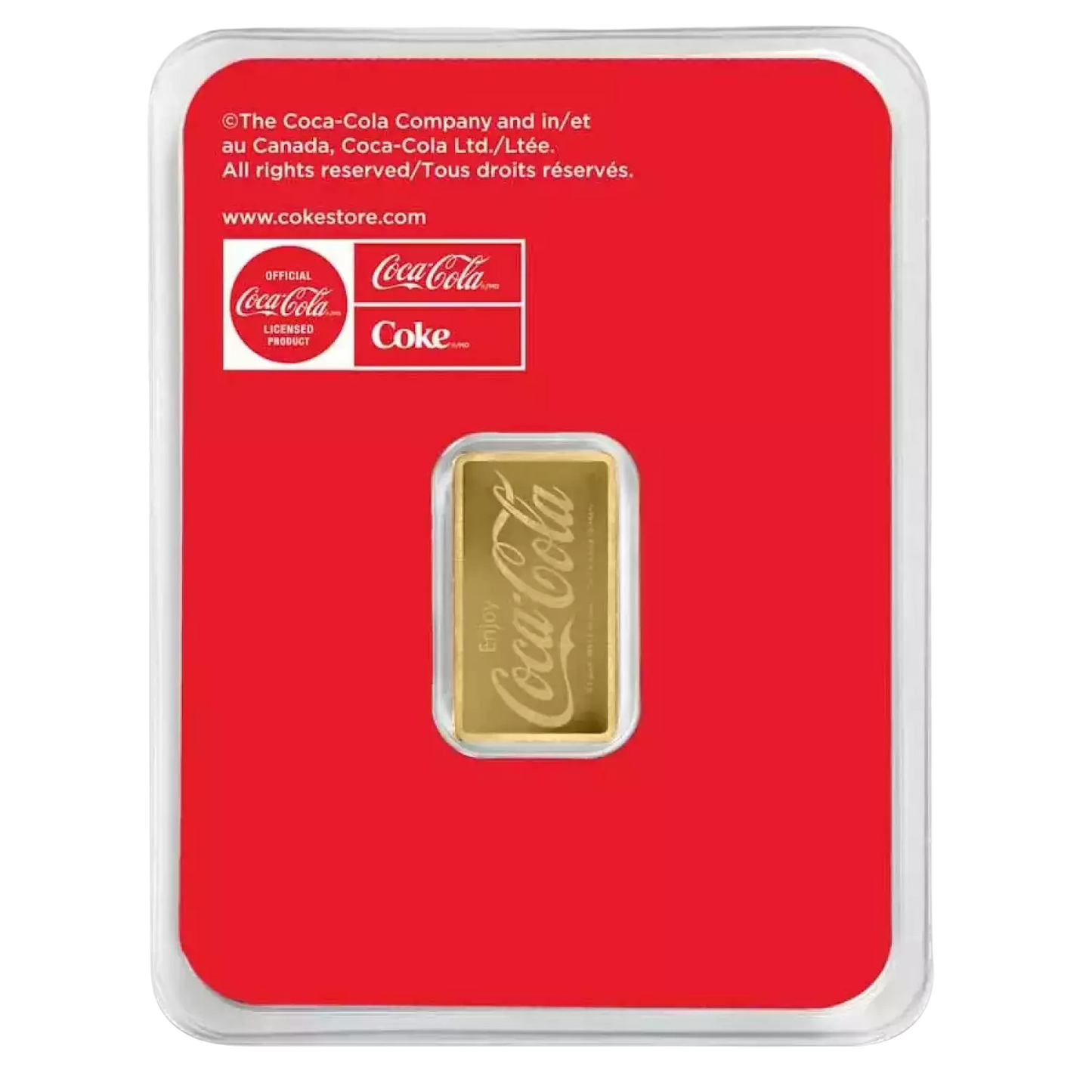 Coca-Cola half gram gold bar sealed pack back