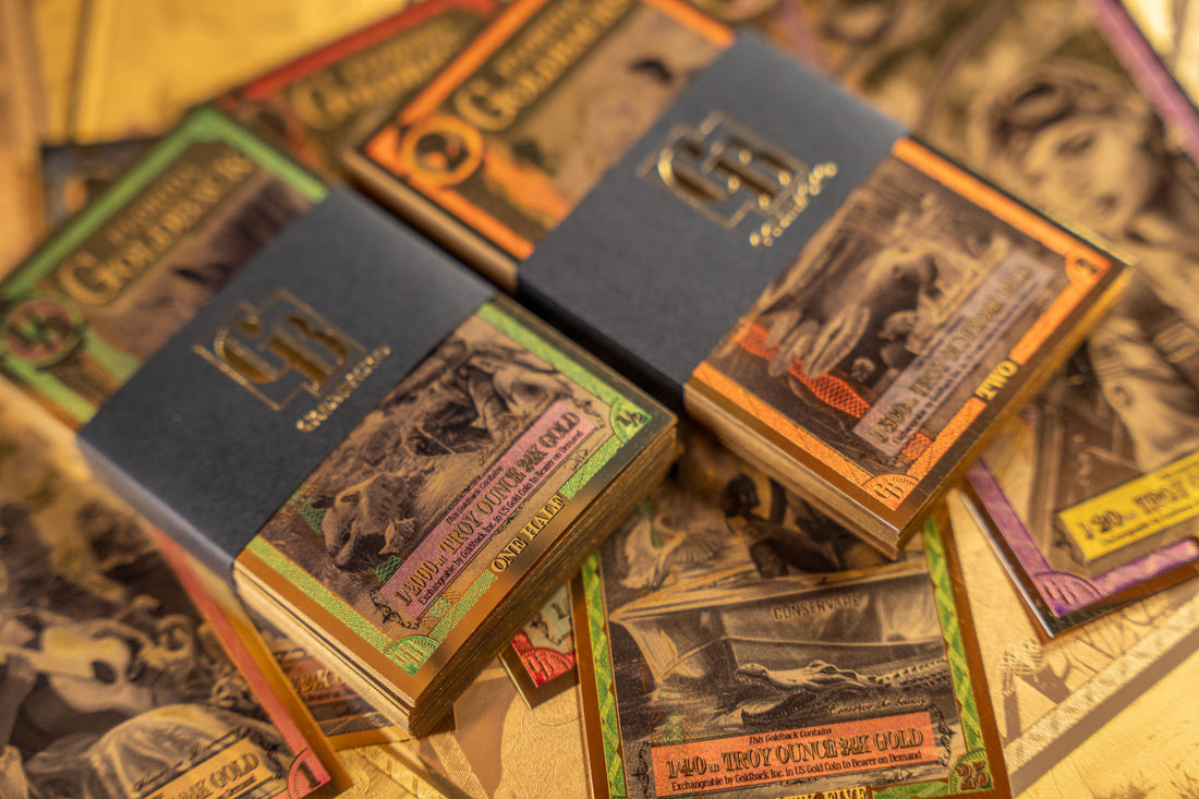 A stack of Florida series Goldback notes