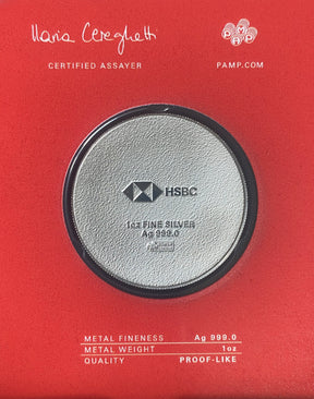 1oz Silver HSBC 15 Years of Service Coin – coin in its red certificate card