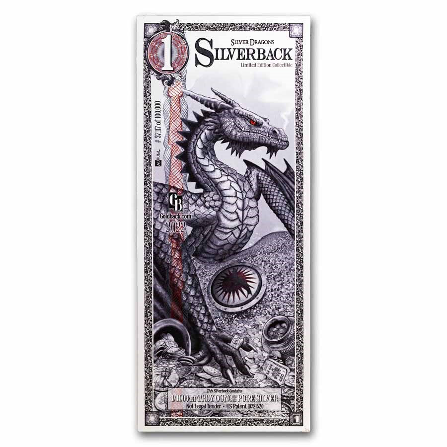 2024 1 Silverback Silver Note Silver Dragon - Red