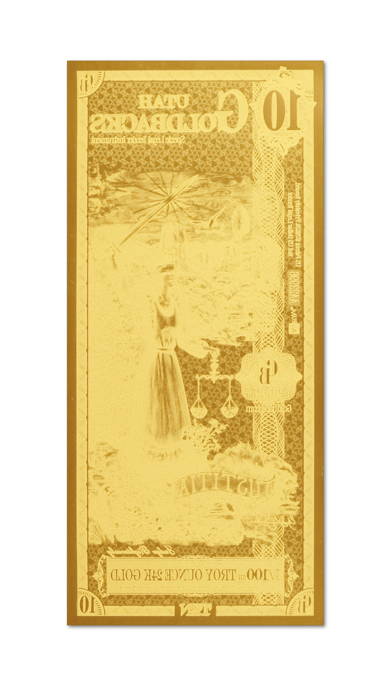 10 Utah Goldback | Aurum Gold Foil Note (24k)