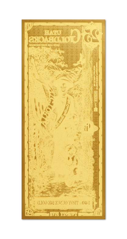25 Utah Goldback | Aurum Gold Foil Note (24k)