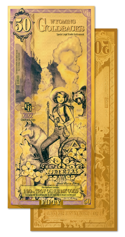 50 Wyoming Goldback | Aurum Gold Foil Note (24k)