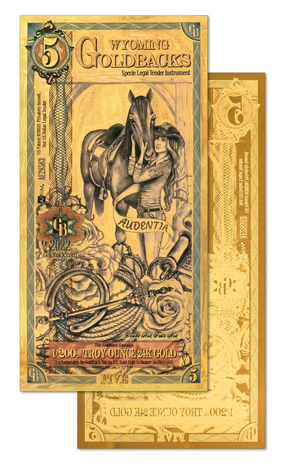5 Wyoming Goldback | Aurum Gold Foil Note (24k)