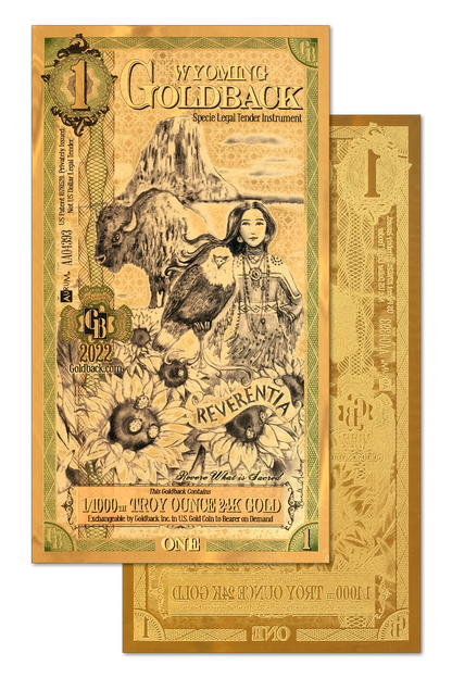 1 Wyoming Goldback | Aurum Gold Foil Note (24k)