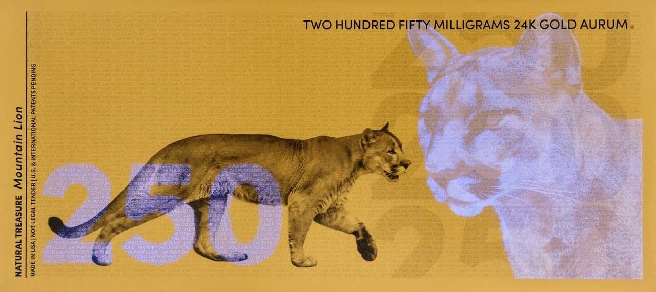 Mountain Lion Aurum® 250mg 24k Gold Note