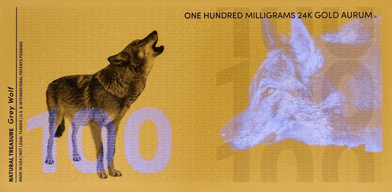 Gray Wolf Aurum® 100mg 24k Gold Note