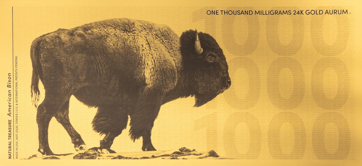 American Bison Aurum® 1000mg (One Gram) 24k Gold Note