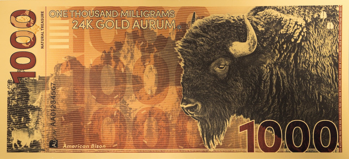 American Bison Aurum® 1000mg (One Gram) 24k Gold Note