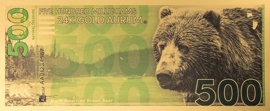Brown Bear Aurum® 500mg 24k Gold Note