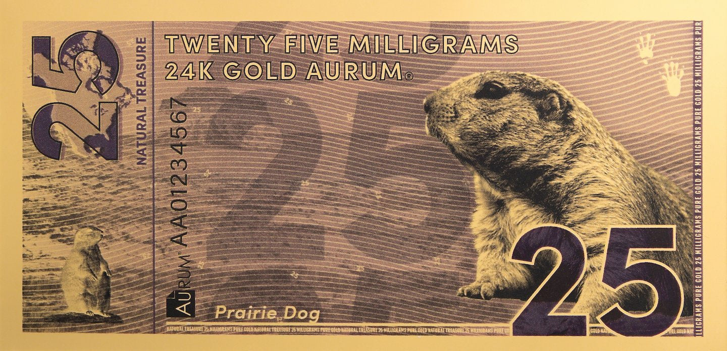 Prairie Dog Aurum® 25mg 24k Gold Note