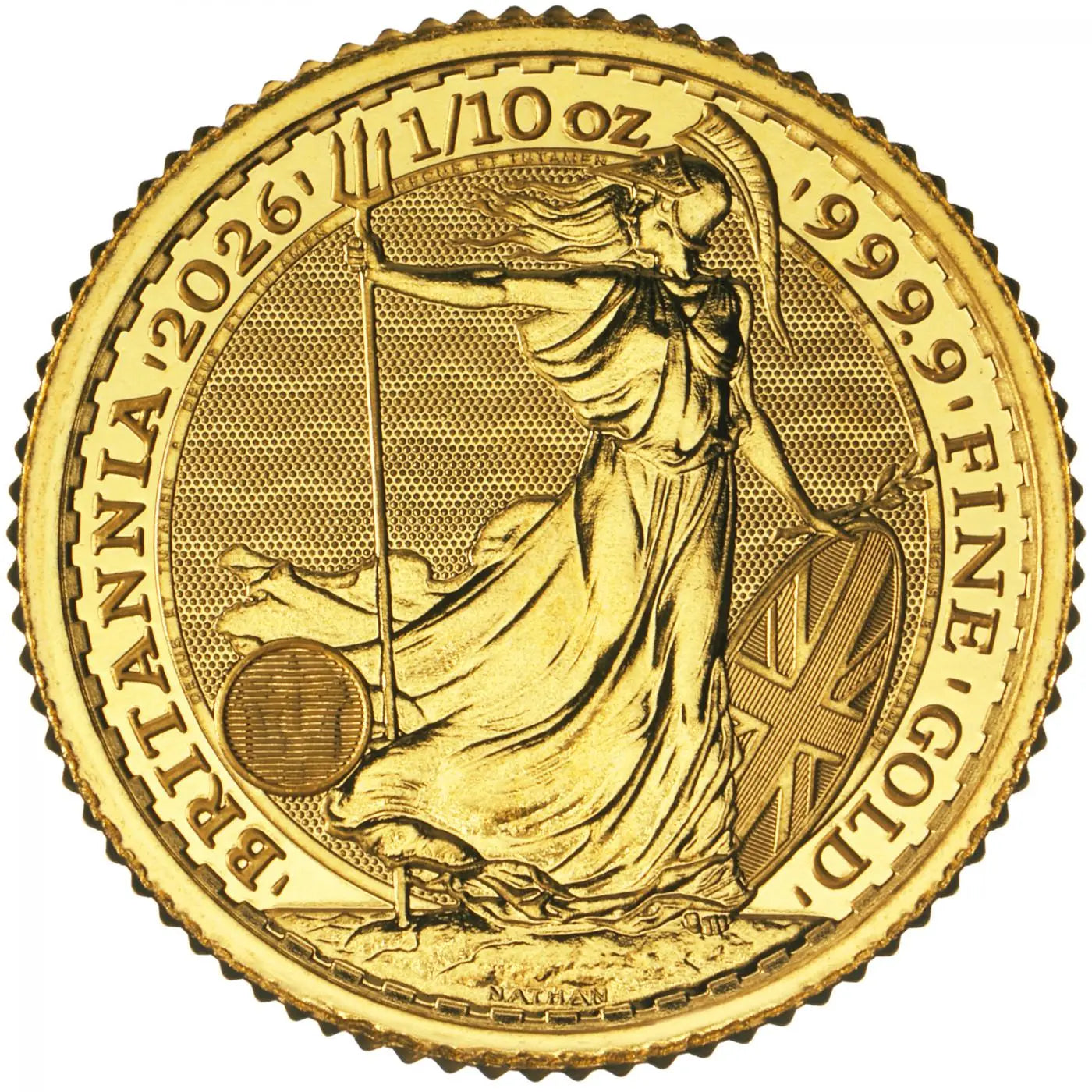 1/10 oz Gold Britannia Coin: Vaulted (UK)