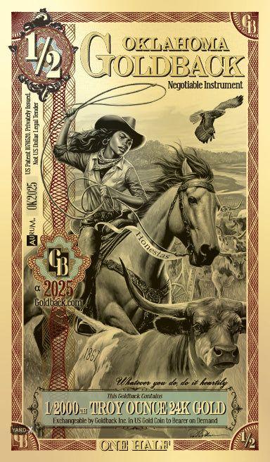 1/2 Oklahoma Goldback | Aurum Gold Foil Note (24k)