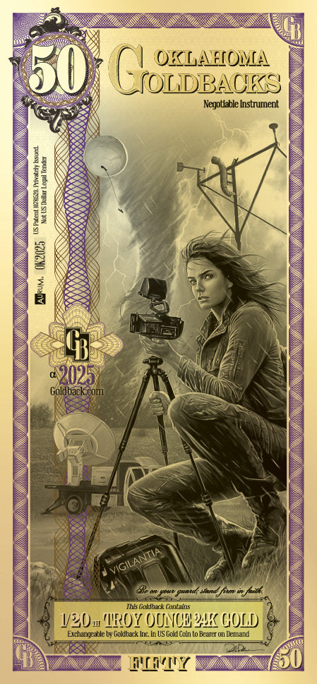 50 Oklahoma Goldback | Aurum Gold Foil Note (24k)