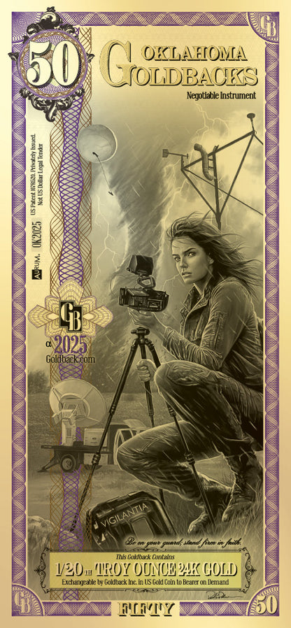 50 Oklahoma Goldback | Aurum Gold Foil Note (24k)