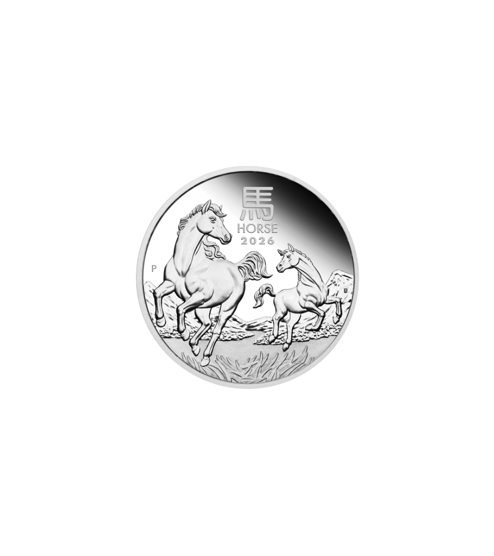 2026 Perth Mint - Year of the Horse 1/2 oz Silver Proof Coin (999.9 Ag)