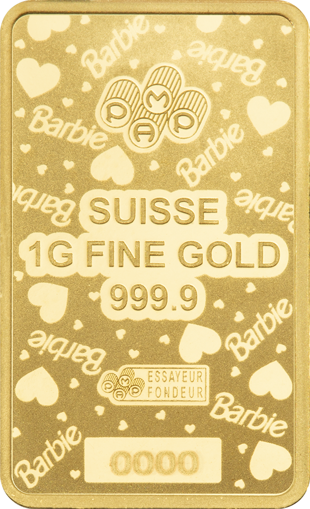 PAMP Suisse 2025 1g Gold Bar Barbie Valentine’s Day (In Assay)