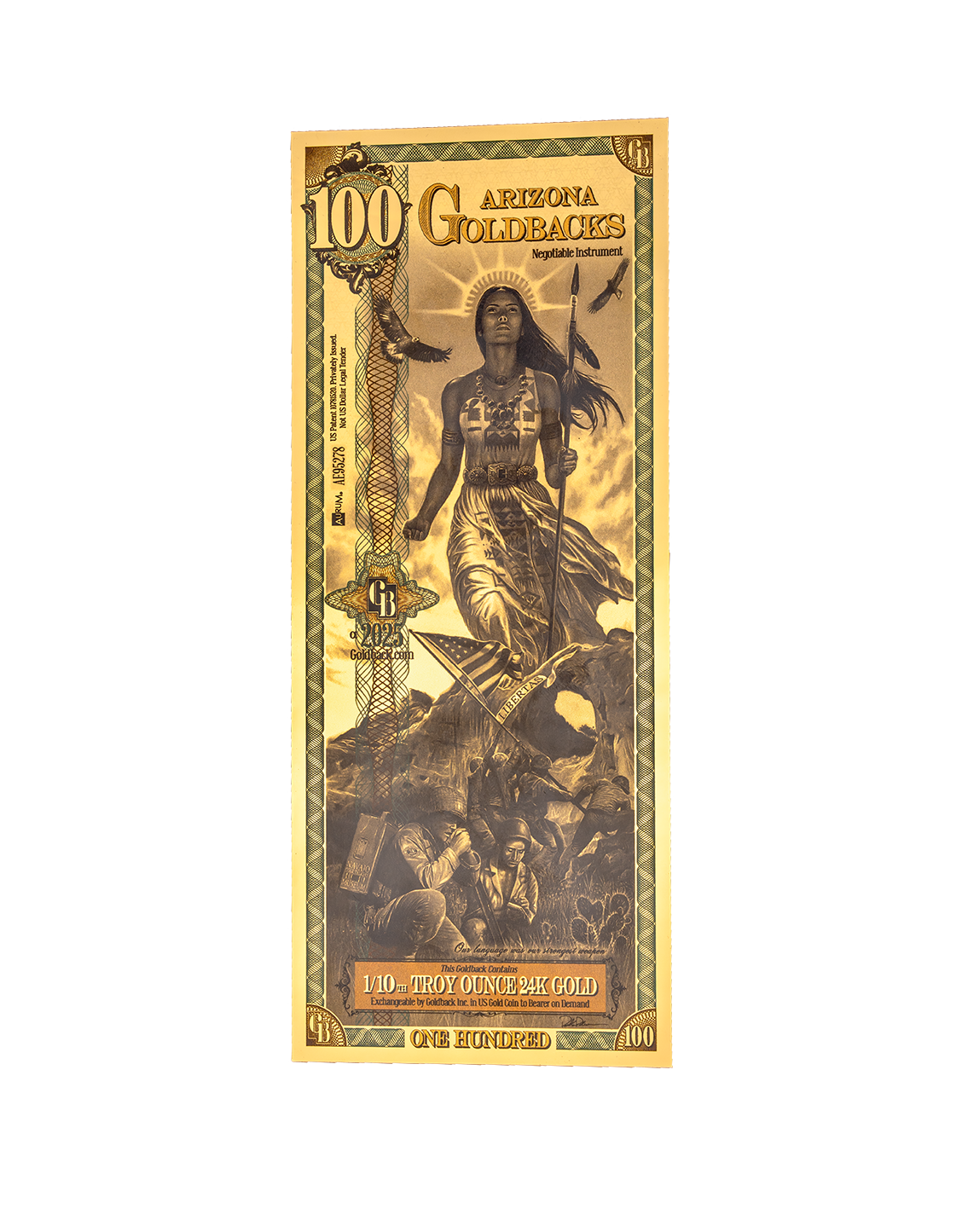 100 Arizona Goldback | Aurum Gold Foil Note (24k)