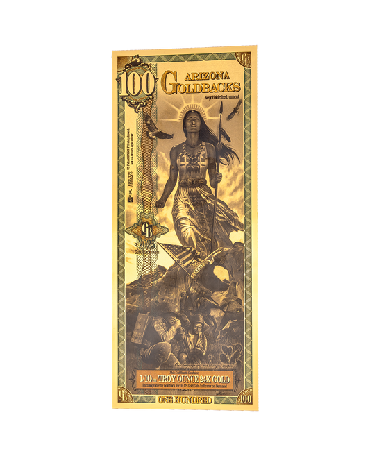 100 Arizona Goldback | Aurum Gold Foil Note (24k)