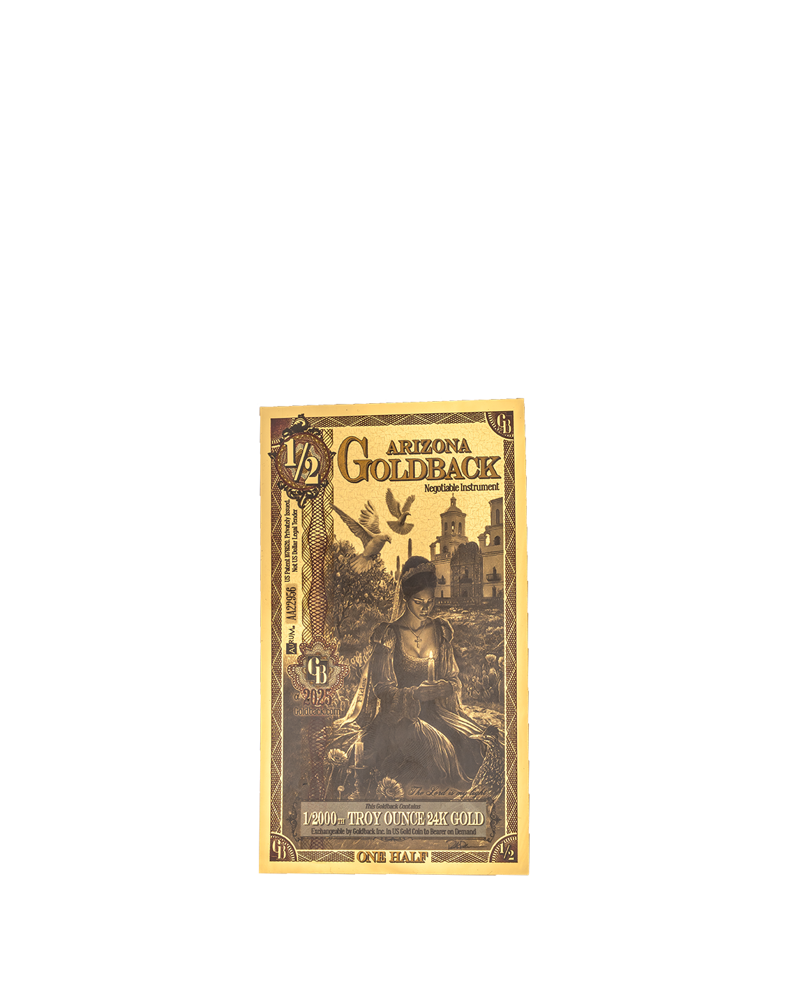 1/2 Arizona Goldback | Aurum Gold Foil Note (24k)