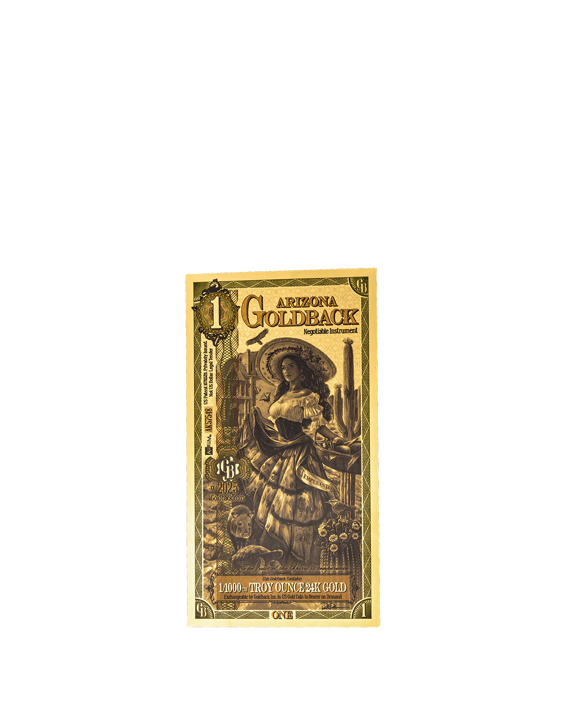 1 Arizona Goldback | Aurum Gold Foil Note (24k)