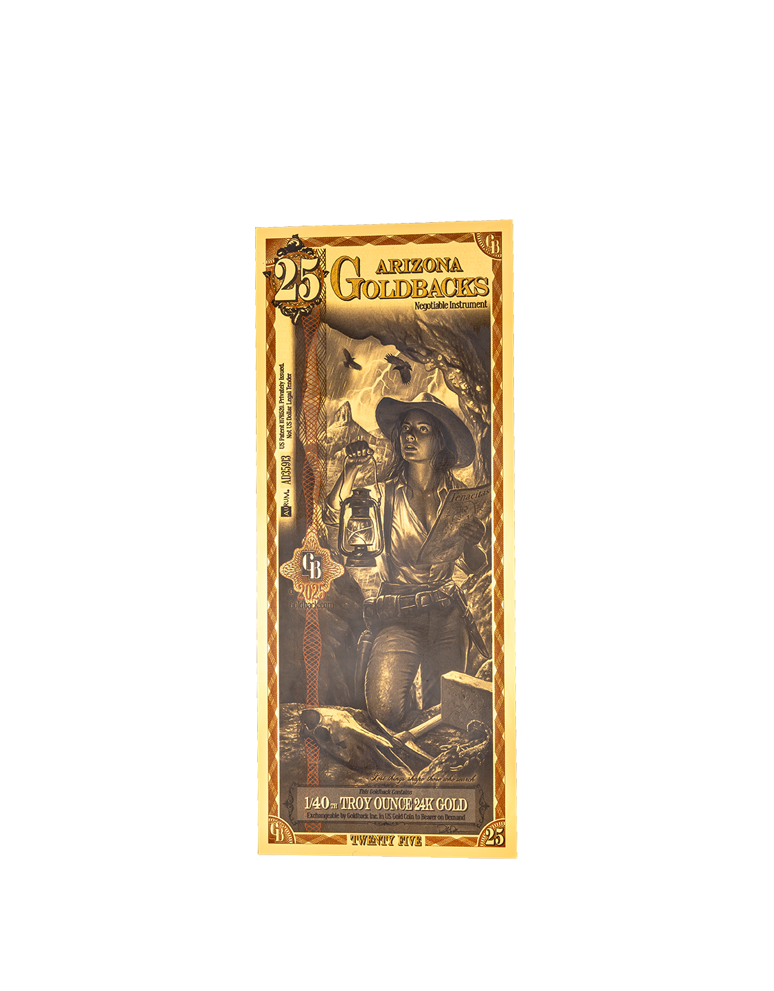 25 Arizona Goldback | Aurum Gold Foil Note (24k)