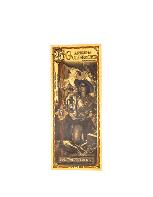 25 Arizona Goldback | Aurum Gold Foil Note (24k)
