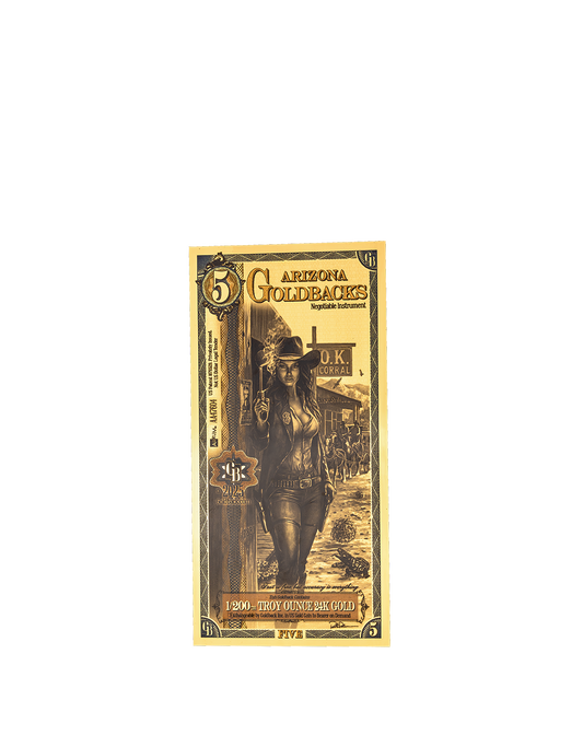 5 Arizona Goldback | Aurum Gold Foil Note (24k)