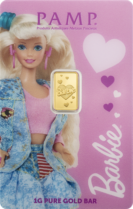 PAMP Suisse 2025 1g Gold Bar Barbie Valentine’s Day (In Assay)
