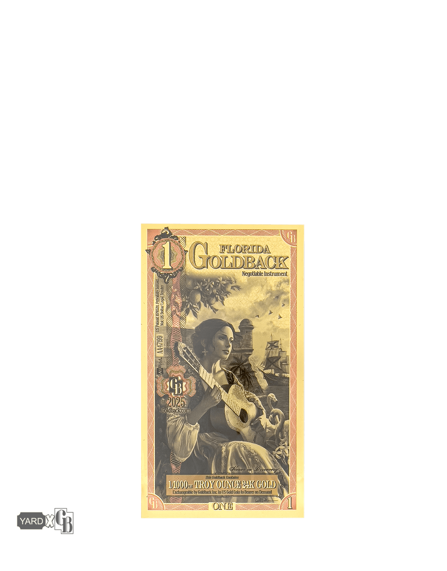 1 Florida Goldback | Aurum Gold Foil Note (24k)