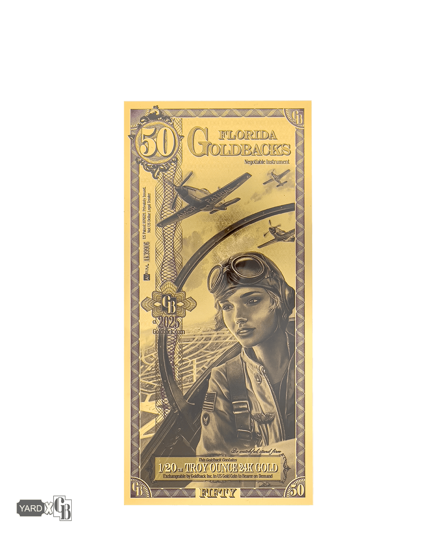 50 Florida Goldback | Aurum Gold Foil Note (24k)