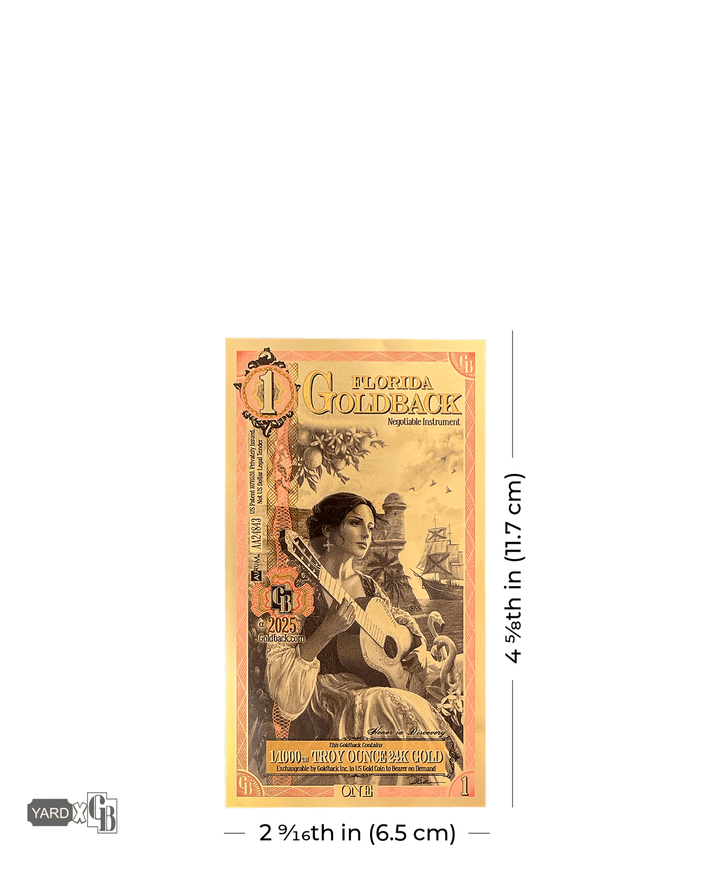 1 Florida Goldback | Aurum Gold Foil Note (24k)