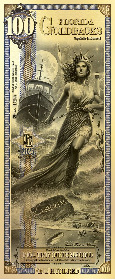 100 Florida Goldback | Aurum Gold Foil Note (24k)