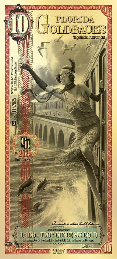 10 Florida Goldback | Aurum Gold Foil Note (24k)