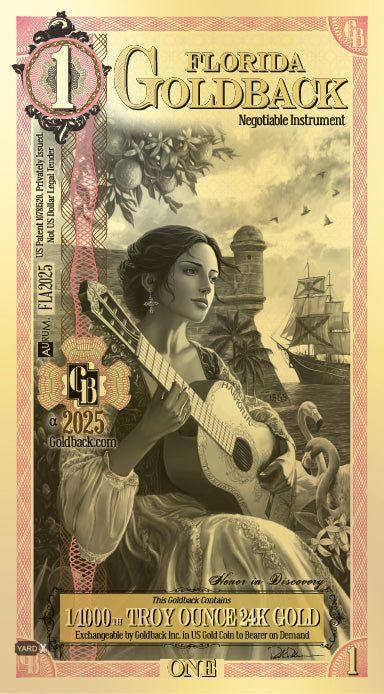 1 Florida Goldback | Aurum Gold Foil Note (24k)
