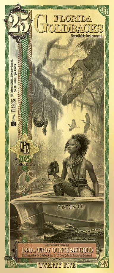 25 Florida Goldback | Aurum Gold Foil Note (24k)