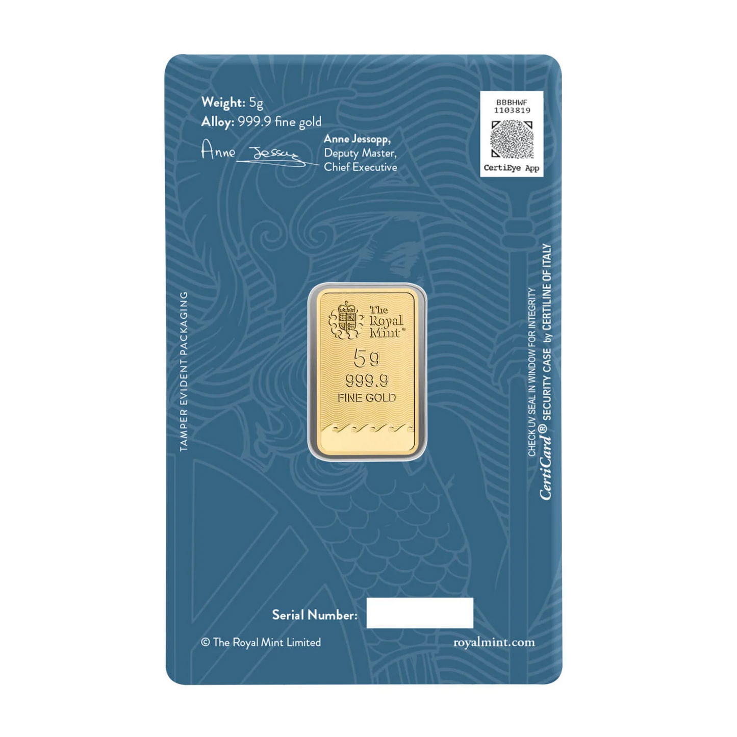 The Royal Mint 5g Gold Britannia Bar