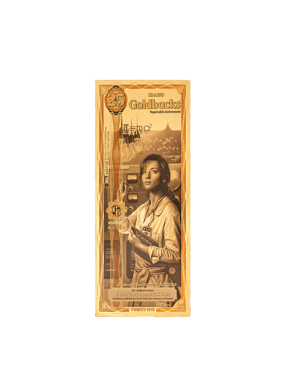 25 Idaho Goldback - Alpha Edition (α) | Aurum Gold Foil Note (24k)