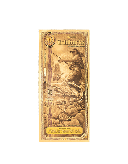 50 Idaho Goldback - Alpha Edition (α) | Aurum Gold Foil Note (24k)