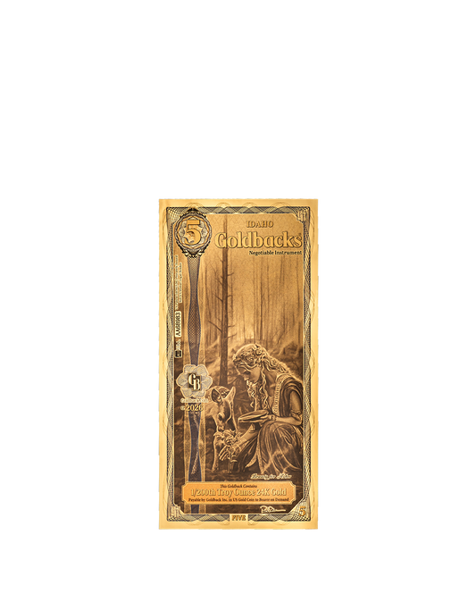 5 Idaho Goldback - Alpha Edition (α) | Aurum Gold Foil Note (24k)