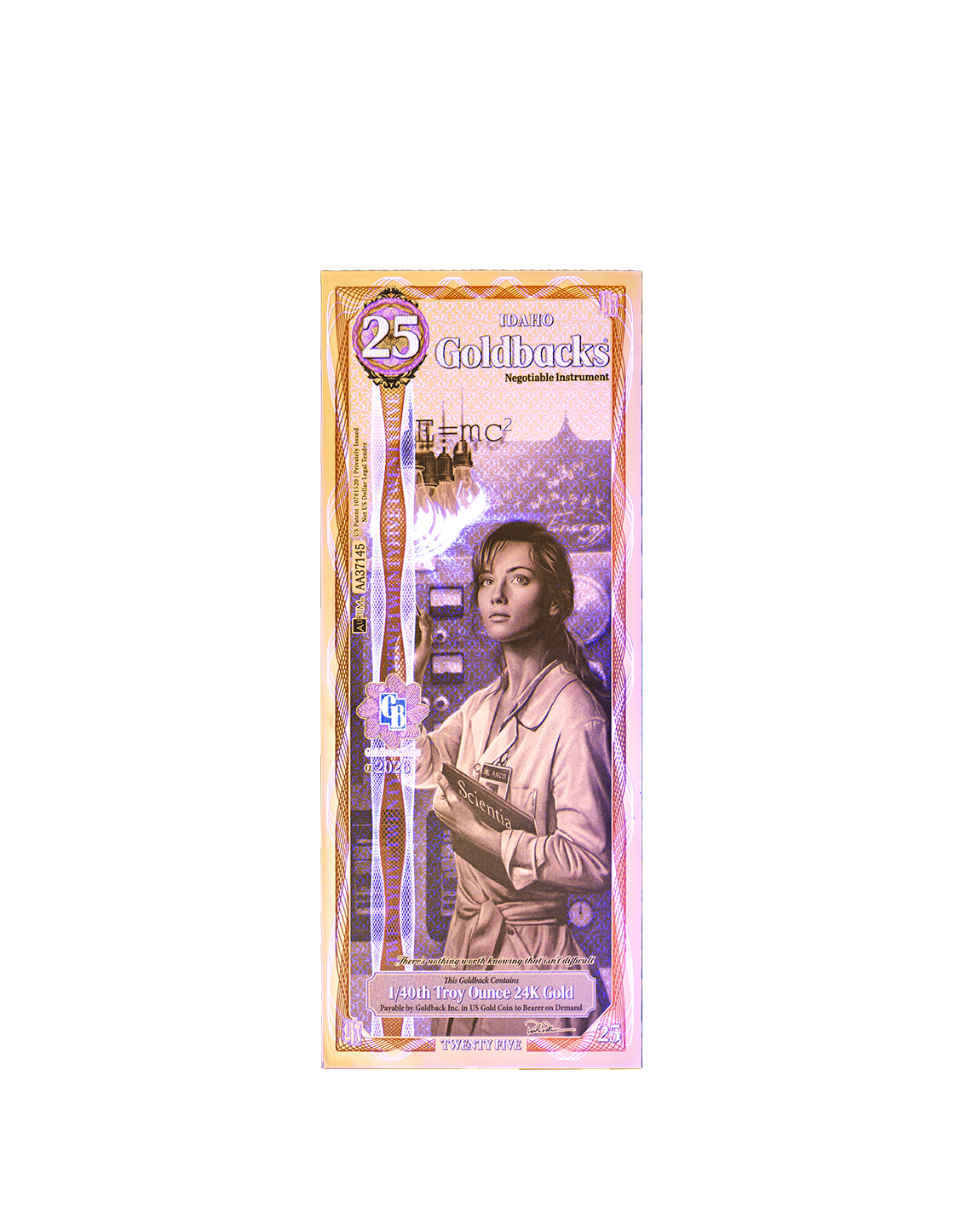25 Idaho Goldback - Alpha Edition (α) | Aurum Gold Foil Note (24k)