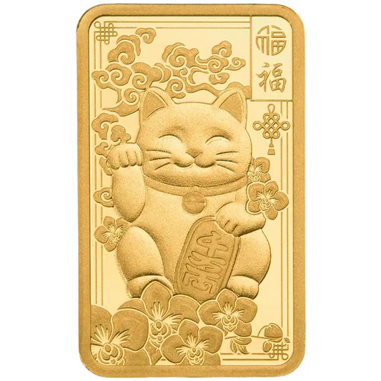 2.5g Gold PAMP Lucky Cat Bar (999.9)